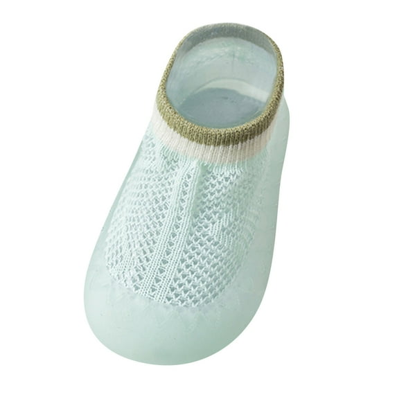 ZHUASHUM Baby Sock For Boys Girls Sole Shoes Soft Toddler Slipper Socks Anklet Summer Solid Rubber Breathable Kids Socks Green 7-12 Months
