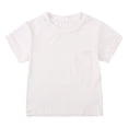thumbnail image 1 of ZHUASHUM Baby Tops For Boys Girls Cute Round Neck Short Sleeve Solid Color Summer Toddler T Shirt Clothes Daily Clothes For White 0-3 Months, 1 of 4