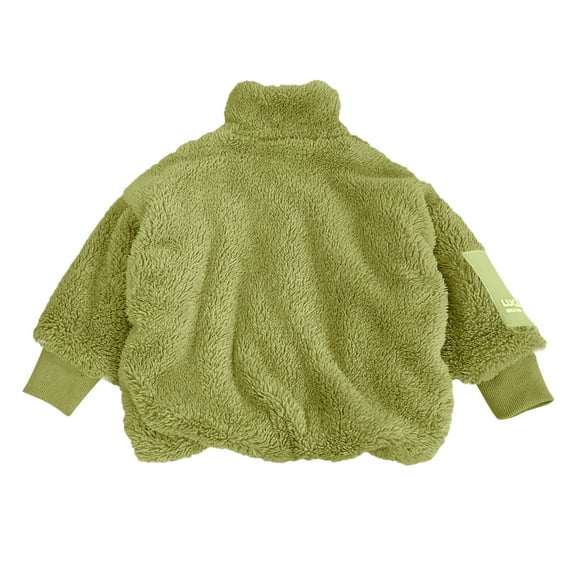 ZHUASHUM Coats For Kids Boys Girls Thick Winter Jackets Sweatshirt Coats Kids Warm Boy Children Flannel Coat Jacket Green 3-4 Years