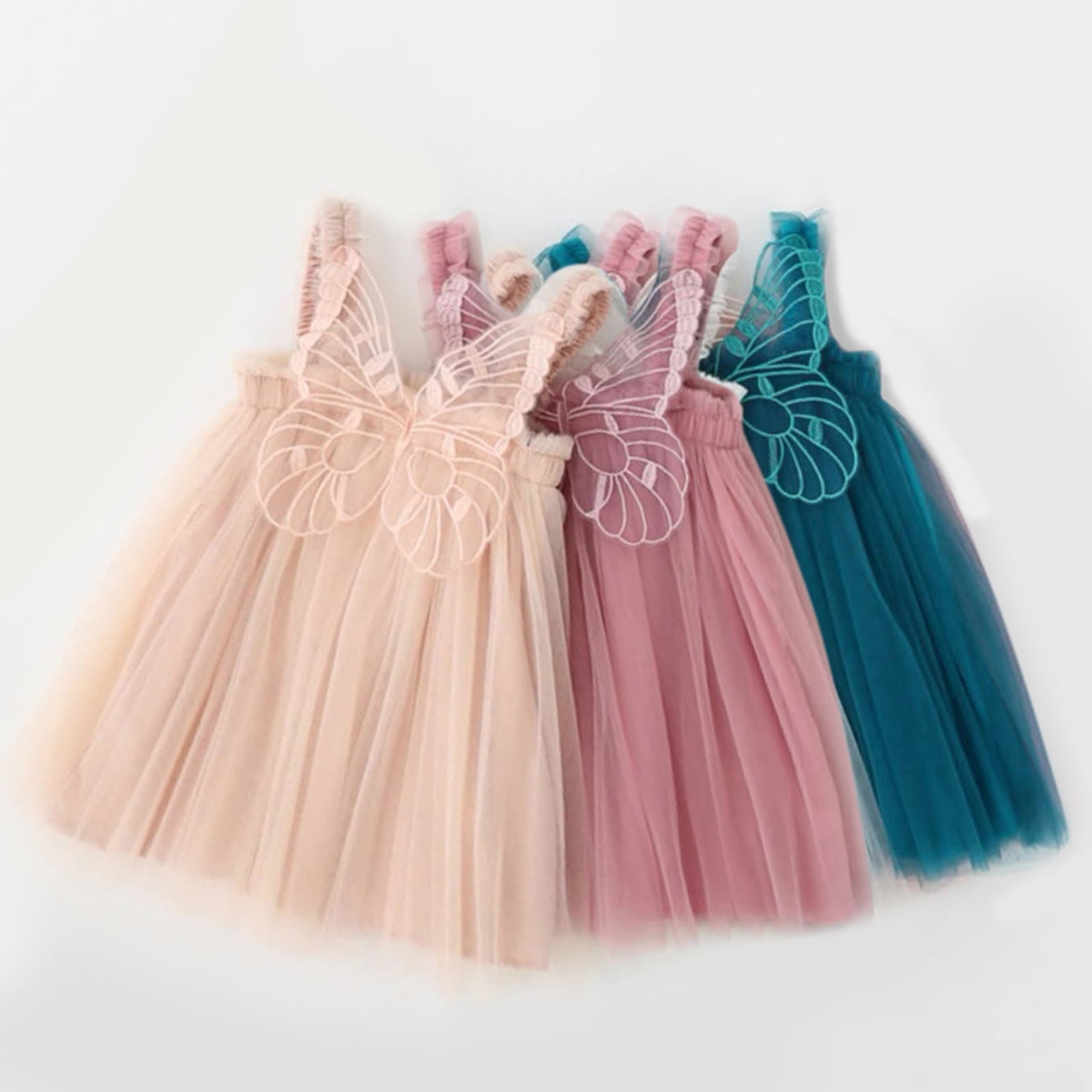 ZHUASHUM Cute Baby Dress For Girls Party Beach Butterflywings Skirts — free download
