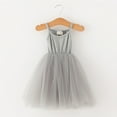 thumbnail image 1 of ZHUASHUM Cute Girl'S Dress 2024 Baby Girls Tutu Dress Toddler Cotton Tutu Dress Tulle Dresses Girl Sleeveless Princess Dress,2-3 Years Grey, 1 of 4