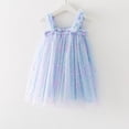 thumbnail image 1 of ZHUASHUM Dress For Girls 2024 Toddler Spring And Summer Solid Color Sleeveless Dot Tulle Suspenders Princess Dress Dance Party Dresses Clothes,3-4 Years Blue, 1 of 4