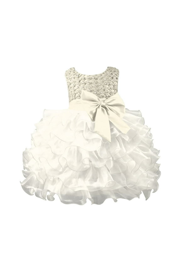 Girls Spring Summer Solid Party Wedding Flower Dress Party Princess Mesh Tutu Skirt Ball Gown Children Lace Evening Dress,12-18 Months