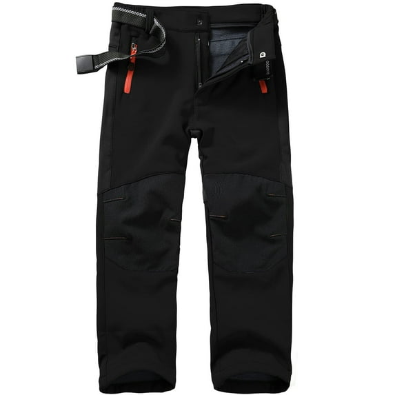 ZHUASHUM Kid Pants For Boys Girls Children'S Softshell Ski Trousers Lined Cargo Trousers Thermal Trousers Girls Snow Trousers Winter Outdoor Trousers Hiking Trousers Black,Size:9-11 Years