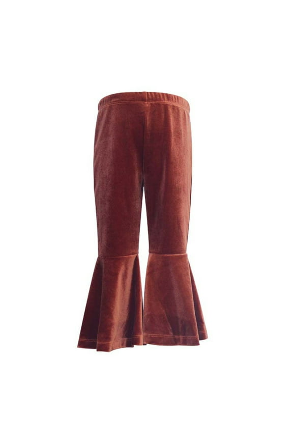 Kid Pants For Girls Bottom Pants Toddler Bell-Bottoms Bell Pants Flare Ruffle Girls Trousers Girls Pants Brown 5-6 Years