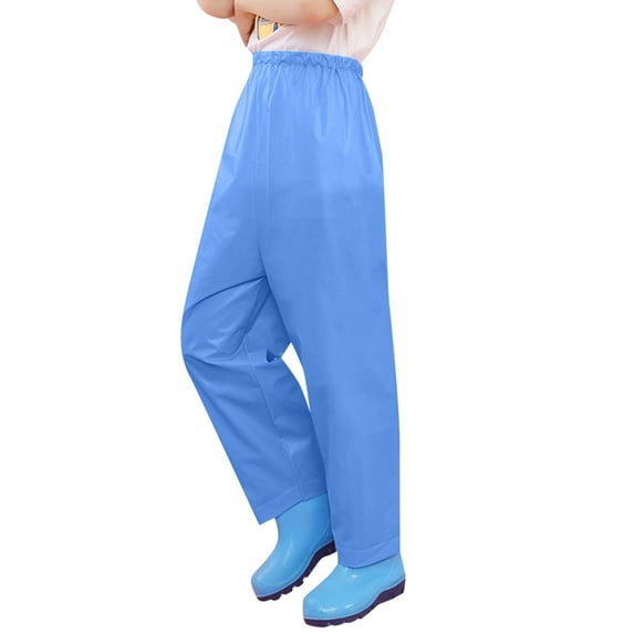 ZHUASHUM Kid Pants For Girls Boys Rain Pants Mud Proof Lightweight Water Proof Unisex Rain Wear Sky Blue,Size:5-6 Years