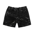 thumbnail image 1 of ZHUASHUM Kid Shorts For Girls Toddler Sparkly Sequins Elastic Waist Birthday Shorts Pants Party Shorts Black 11-12 Years, 1 of 7