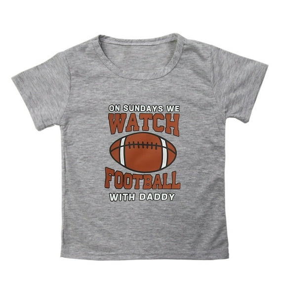ZHUASHUM Kid Tops For Boys Girls Sweet Round Neck Short Sleeve Letter Prints Shirts For Teen Kids Child Rugby Football T Shirt Fans Gift Tops Big Girls Outdoor Play T Shirt Gy1 12-13 Years