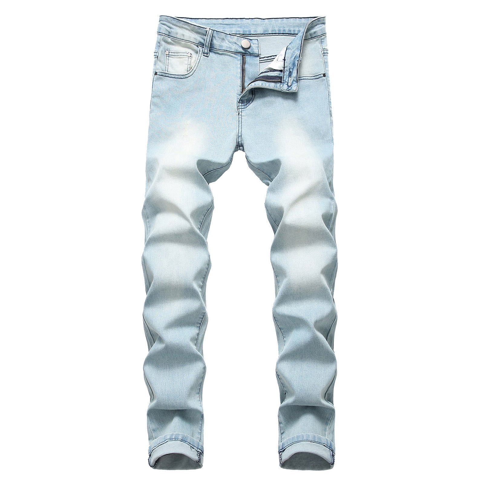 ZHUASHUM Mens Pants Slim Fit Straight Tube Retro Hop Pants Street Jeans ...