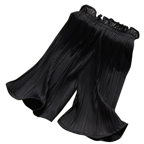 ZHUASHUM Pants For Girls Relax Fit Trousers Straight Leg Solid Color Sweartpants Ankel Length Comfortable Wear Black 7-8 Years
