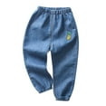 thumbnail image 1 of Zhuashum Baseball Pants Youth Boys 18-24 Months Children Baby Cartoon Hole Denim Long Pants Elastic Waist Jeans Clothes Casual Boy Clothes C, 1 of 5