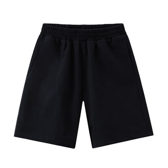 ZHUASHUM Pants For Baby Boys Solid Color Stretch Shorts Casual Quarter Pants Medium Sized Children Simple Casual Relax Fit Pants,4-5 Years Black
