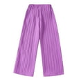 thumbnail image 1 of ZHUASHUM Pants For Girls Relax Fit Trousers Straight Leg Solid Color Sweartpants Casual Pants Kid Clothes Purple 11-12 Years, 1 of 9