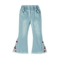 thumbnail image 1 of ZHUASHUM Pants For Girls Relax Fit Trousers Straight Leg Solid Color Sweartpants Flare Pants Comfortable Wear Blue 6-12 Months, 1 of 7