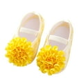 thumbnail image 1 of ZHUASHUM Shoes For Baby Girls Shoes Soft Princess Shoesgirls Toddler Walkers Solid Color Cute Soft Comfortable Shoes Yellow.Size 0-3 Months, 1 of 5