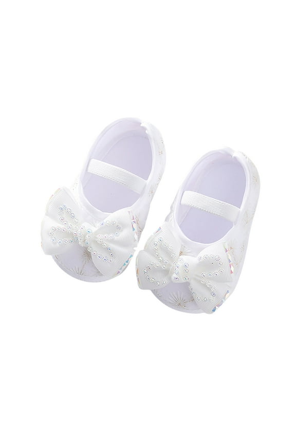 Shoes For Baby Girls Toddler Girls Walkers Shoes Children Princess Toddler Soft Shoes Kids Shoes Baby White.Size 0-3 Months