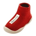 thumbnail image 1 of ZHUASHUM Sock 3-4 Years Toddler Letter Prints Solid Color Warm Solid - Kids Knitted Care Red, 1 of 2