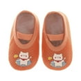 thumbnail image 1 of ZHUASHUM Socks For Baby Boys Girl Toddler Anti Socks Solid Color Cartoon Prints Cute Floor Socks Orange 3-5 Years, 1 of 8