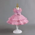 thumbnail image 1 of ZHUASHUM Summer Children'S Dress Puffy Skirt Cake Princess Dress Baby Dress Baby Dress Party Dress Gift For Girl Hot Pink,9-12 Months, 1 of 9