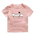 thumbnail image 1 of ZHUASHUM Summer Tops For Boys Girls Handsome Round Neck Short Sleeve Panda Print Toddler Summer Panda T Shirts Tops Outwear Cute Fashion Outdoor Play T Shirt For Toddler 3-4 Years Pink, 1 of 7