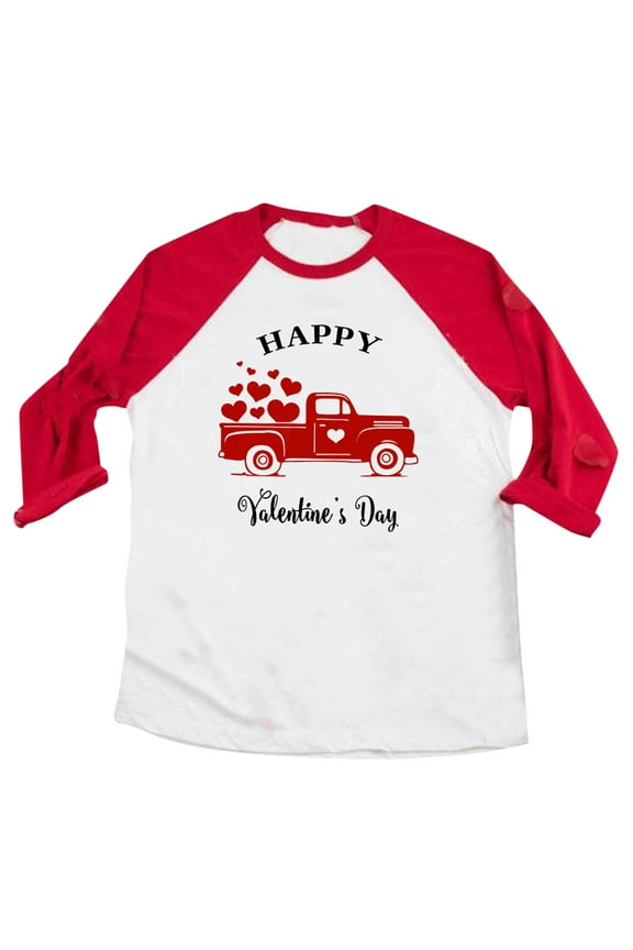 T Shirts For Baby Boys Girls Easter Baby Valentine'S Day T Shirt Toddler Letter Heart Print Blouse Oversized Crewneck Tee Red 4-5 Years