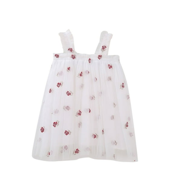 ZHUASHUM Toddler Baby Kids Girls Floral Pineapple Summer Sleeveless Beach Tutu Dress Casual Layered Tulle Dresses Princess Birthday Party Beach Dresses 1-6Y 12-18 Months