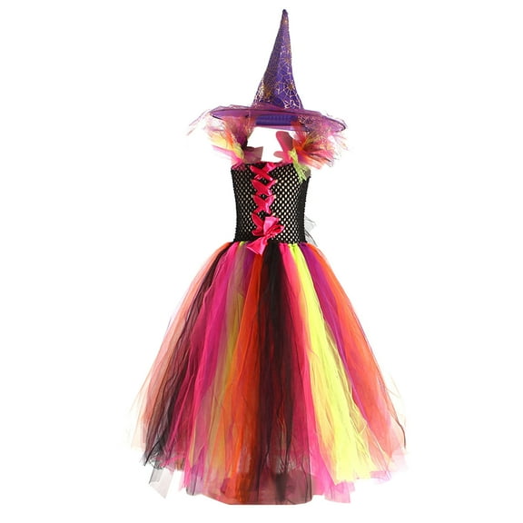 ZHUASHUM Toddler Custome Girls Dress Sleeveless Tutu Mesh Dress Performance Fashion Party Clothes With Hat Hot Pink,2-3 Years