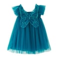 thumbnail image 1 of Zhuashum Toddler Girls Fly Sleeve Butterfly With Wing Tulle Holiday Party Wear Dress Dance Party Dresses Clothes,Size:2-3 Years, 1 of 6