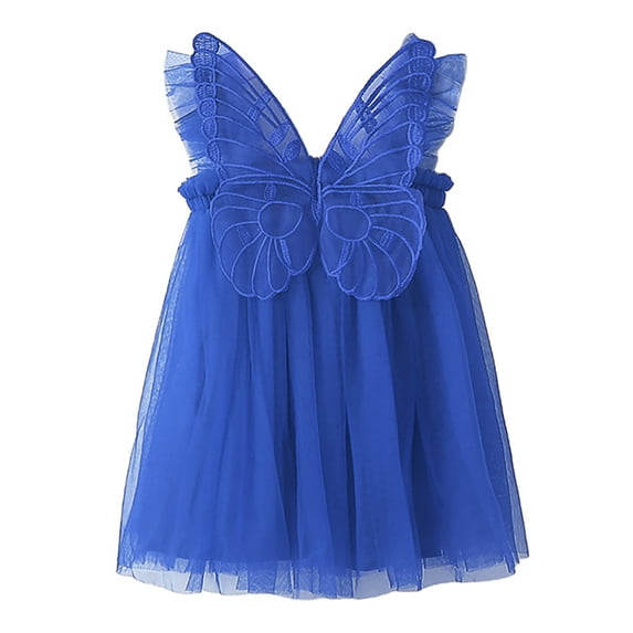 Zhuashum Toddler Girls Sleeveless 3D Butterfly Tulle Dress Dance Party Dresses Clothes,Size:6-12 Months