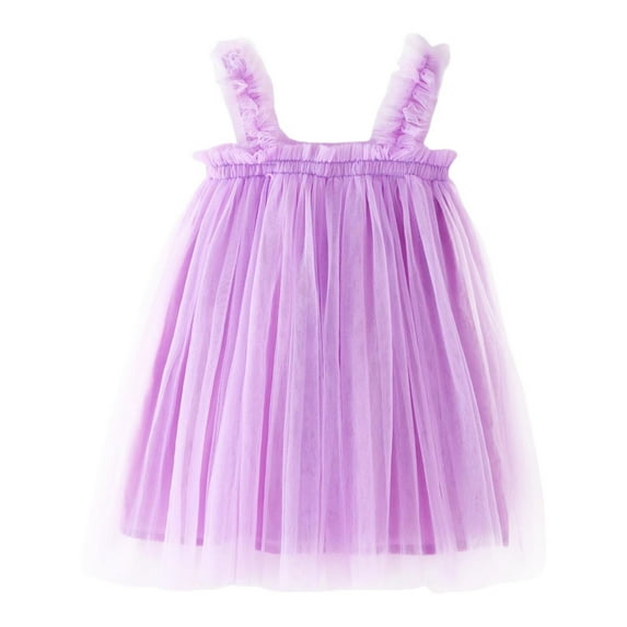 Zhuashum Toddler Girls Sleeveless Tulle Holiday Party Wear Dress Dance Party Princess Dresses Clothes,Size:5-6 Years