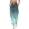 thumbnail image 1 of ZHUASHUM Women Casual Pants High Waist Joggers Straight Leg Solid Color Sweatpants Relaxed Fit Trousers With Pocket Summer Leisure Daily Casual Running Yoga Trousers For Women L Mint Green, 1 of 3
