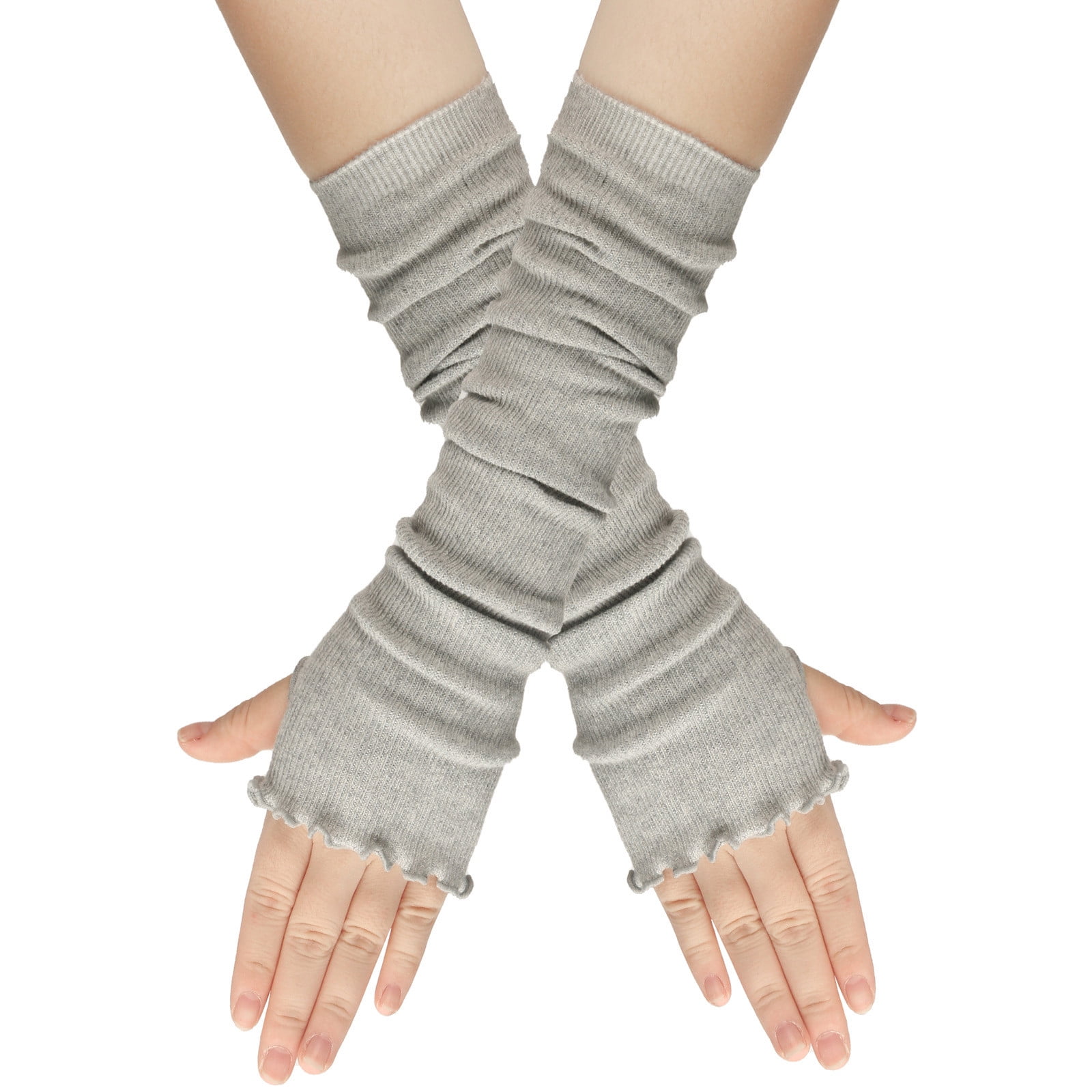 ZHUASHUM Women Winter Fingerless Gloves Thumb Holes For Half Finger