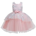 thumbnail image 1 of ZHUASHUM girls' dresses Gown Birthday Baby Bridesmaid Wedding Floral Party Pageant Dress Skirt baby easter clothes for girls Pink,Size:2-3 Years, 1 of 4
