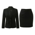 thumbnail image 1 of ZHUASHUM pleated Skirts for women 2 Piece Suit Lady 2 Button Business Work Office Slim Fit Jacket Skirt Suit Set Black 2XL, 1 of 8