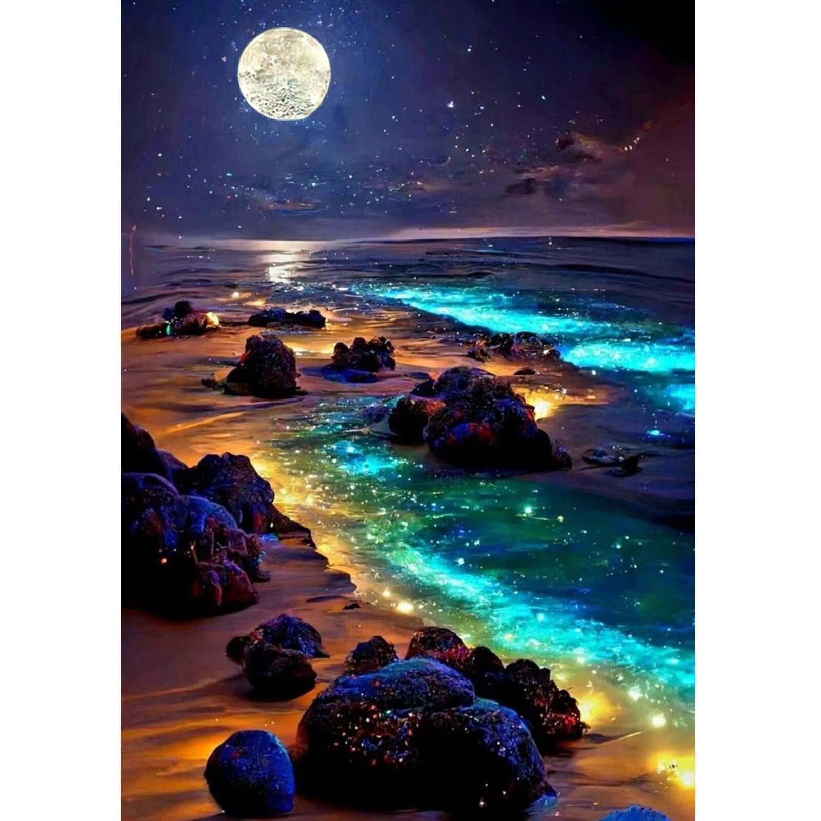 ZHUDENGXJL Beach Diamond Painting Kits for Adult 5D DIY Diamond Art ...