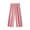 thumbnail image 1 of ZHUGeLI Girls School Pants Girls Wide Leg Pants Elastic High Waisted Casual Trousers for Kids Summer Flowy Loung Stretchy, 1 of 2
