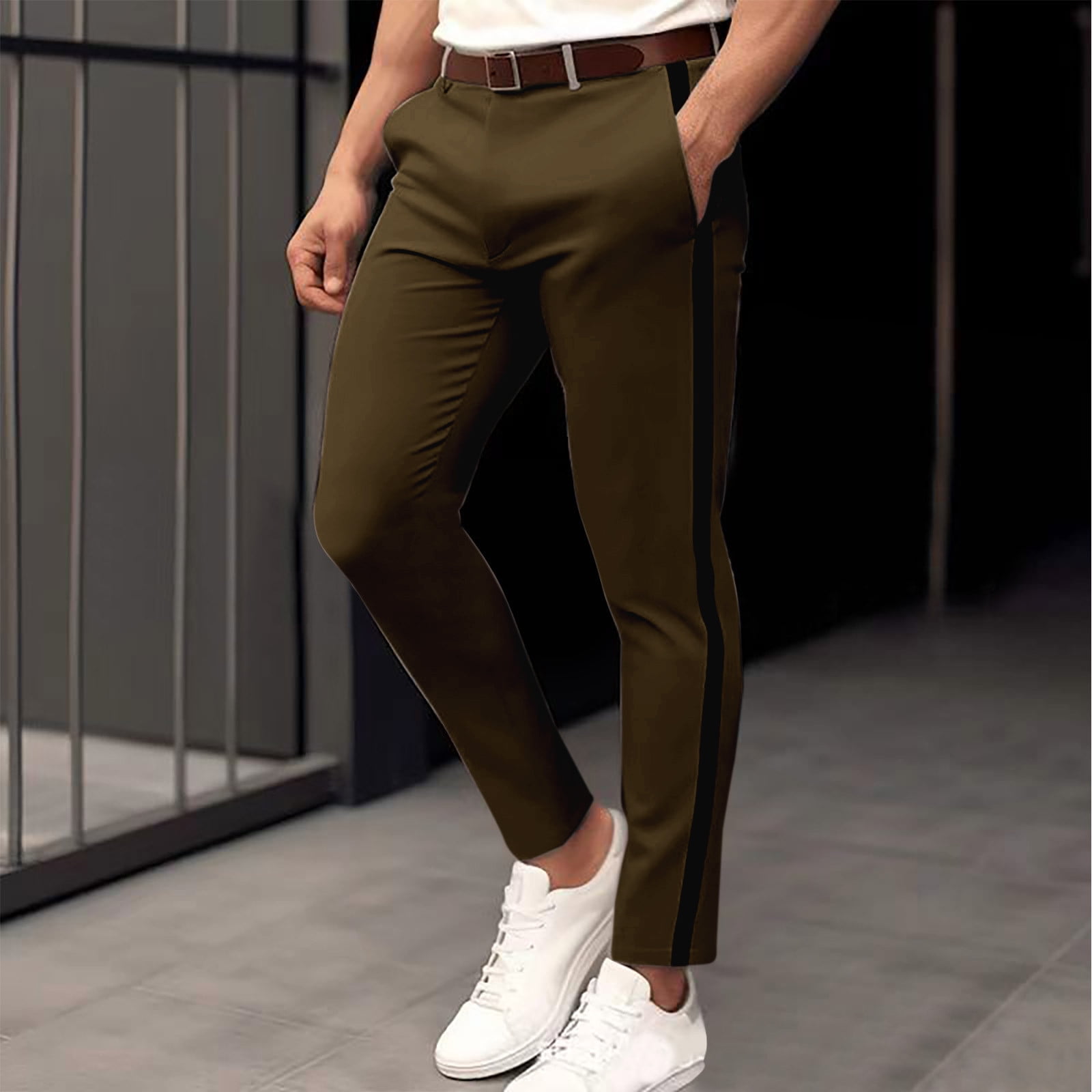 メンズウェア Chp/ Golf ADJUSTABLE PANTS L Milano Light Grey Performance Golf Chino - Custom Fit Pants