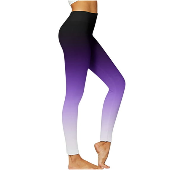 ZHUGeLI Leggings for Women High Waisted Tummy Control Gradient Yoga Pants Casual Running Workout Lounge Pant