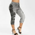 thumbnail image 1 of ZHUGeLI Leggings for Women'sFashion Lace Panel Denim Leggings Summer Capris Leggings Jeggings Comfy Leggings on Clearance, 1 of 4