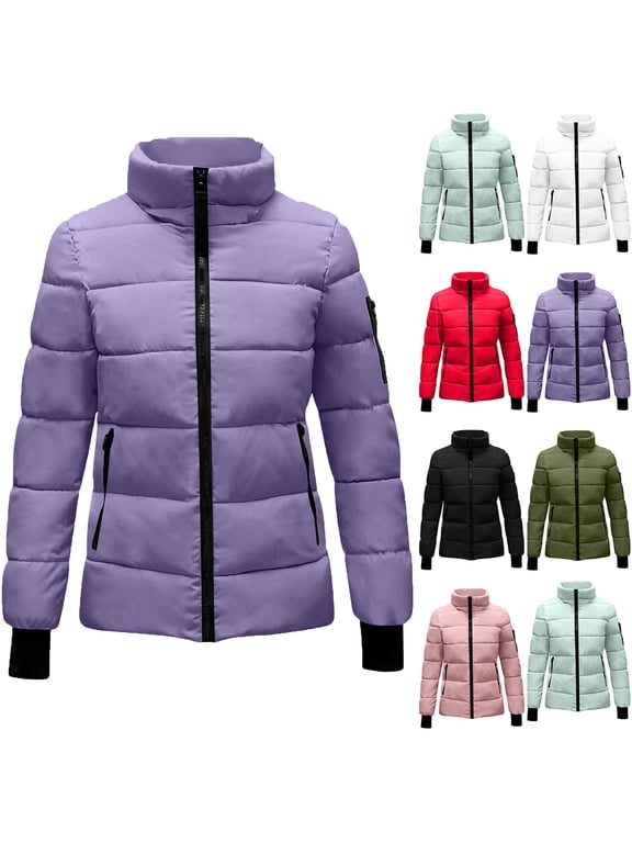 Lightweight Down Coat for Women Winter Warm Hooded Puffer Jackets Plus Size Zip Up Long Sleeve Thermal Outerwear