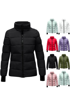 Lightweight Down Coat for Women Winter Warm Hooded Puffer Jackets Plus Size Zip Up Long Sleeve Thermal Outerwear