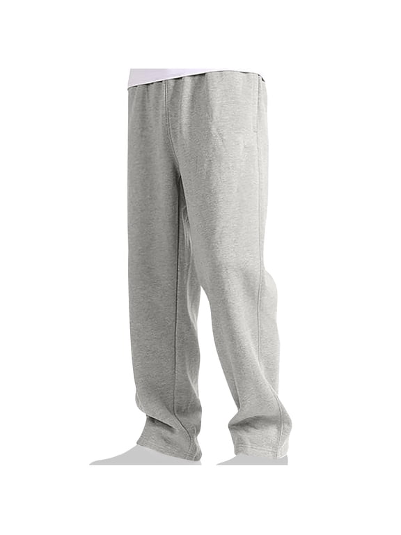 Men's Baggy Sweatpants Open Bottom Straight Leg Sweatpants Fashion Lightweight Sweat Pants Lounge Pants with Pockets