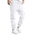 thumbnail image 1 of ZHUGeLI Men's Heavyweight Cargo Fleece Sweatpants Stretch Elastic Waist Jogger Sports Pants Drawstring Sports Trousers, 1 of 4