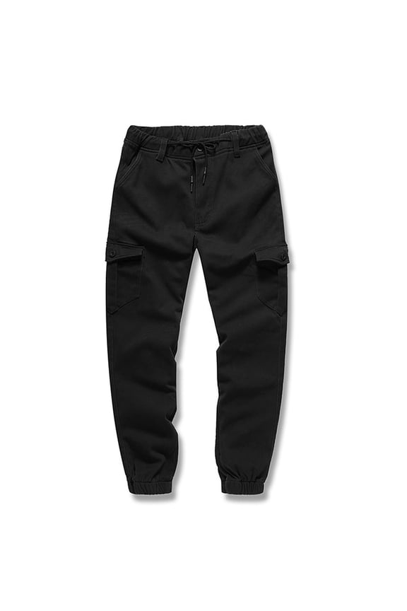 Men's Multi-Pocket Military Combat Ripstop Jogger Cargo Pants with Rib Cuff