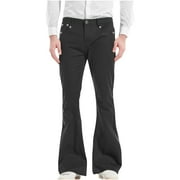 ZHUGeLI Mens Relaxed Fit Vintage Jeans, Classic 70s Style Bell Bottom Denim Pants Fit 70s Disco Outfits Comfort Flared Retro Leg