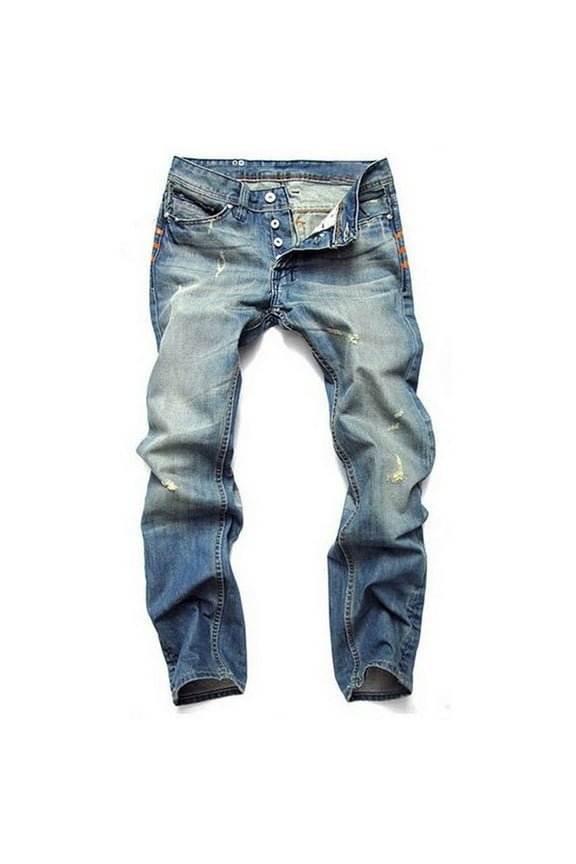 Men's Slim Fit Stretch Jeans Ripped Skinny Distressed Fashion Comfort Flex Waist Pants