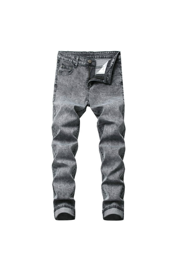 Men's Slim Fit Stretch Jeans Ripped Skinny Jeans for Men, Fashion Straight Leg Comfort Flex Waist Cargo Denim Pants