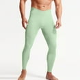 thumbnail image 1 of ZHUGeLI Mens Joggers with Pockets Solid-Color Yoga High-Waist Pocket Sports Tight Pants Running Warm Leggings Pants Green XL, 1 of 6