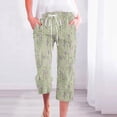 thumbnail image 1 of ZHUGeLI Pants for Women Cute Floral Print Capri Pants Women Summer Casual Cropped Pants Elastic Drawstring Waist Vacation Beach Pants Pocket Ankle Capris Trousers Elastic Waist, 1 of 5