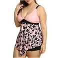 thumbnail image 1 of ZHUGeLI Plus Size Swimsuit for Women 2 Piece Tankini Swimsuits Irregular Hem Bathing Suit with Boy Shorts V Neck Swim Dress, 1 of 4